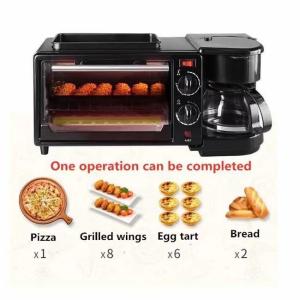 Electric Oven Coffee Machine Frying Pan-3 in 1 Kitchen Appliance with 2 Heating