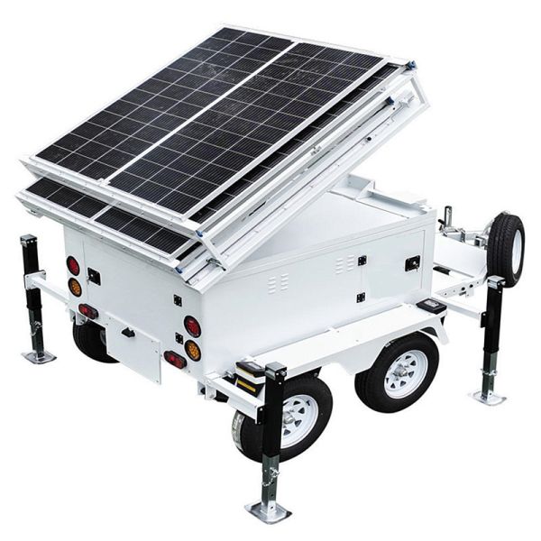 Automatic Lifting Mast Solar Light Tower Durable Using Portable Generator Light Tower