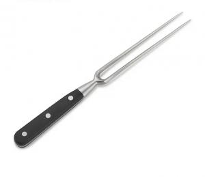 China Stainless Steel Kitchen Meat Fork With Black Handle Safe Meat Carving on sale