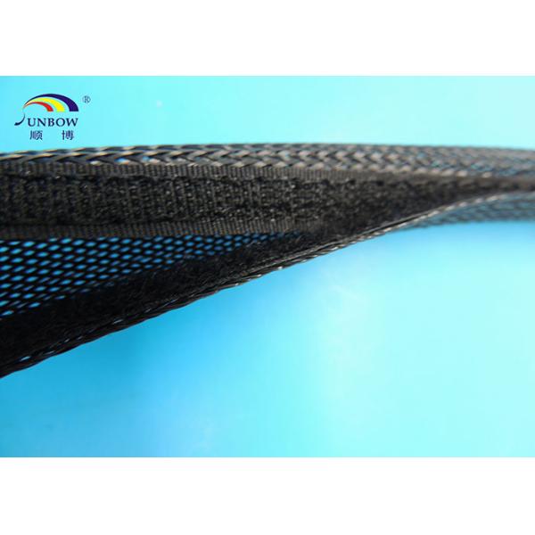 Fire Retardant Velcro Braided Expandable Sleeving Anti-aging Black