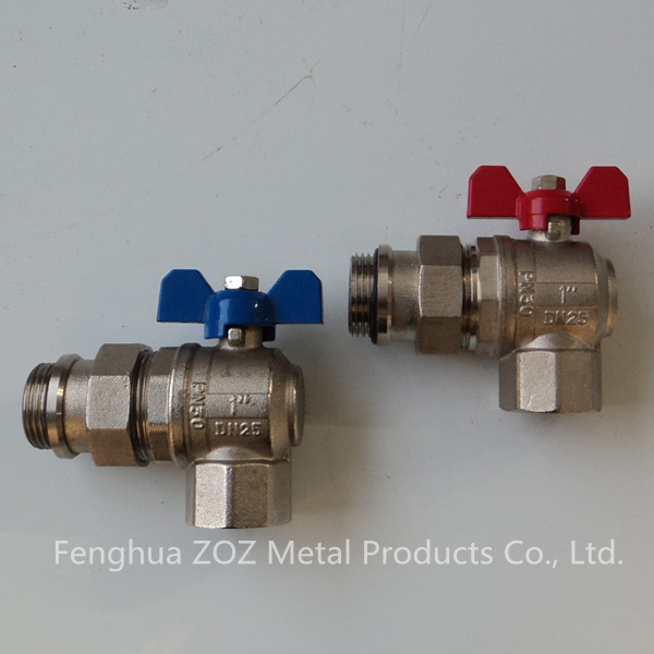 1" Angle Ball Valve For Manifolds , Floor Manifold Angle Union Ball Valves,