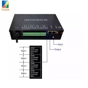 4096 pixels Salve DMX LED Controller H802RA 4 Ports Aluminum Alloy Material