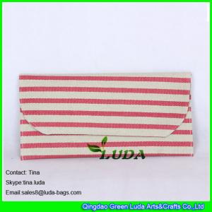 Wholesale LUDA Striped lady cheap purses fashion evening paper straw clutches from china suppliers