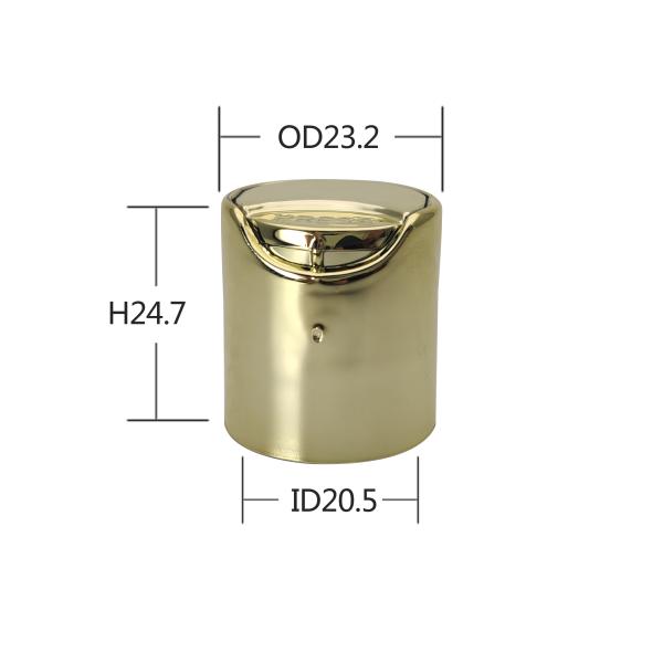 Screw 20mm Plastic Bottles Disc Top Caps Shiny Silver