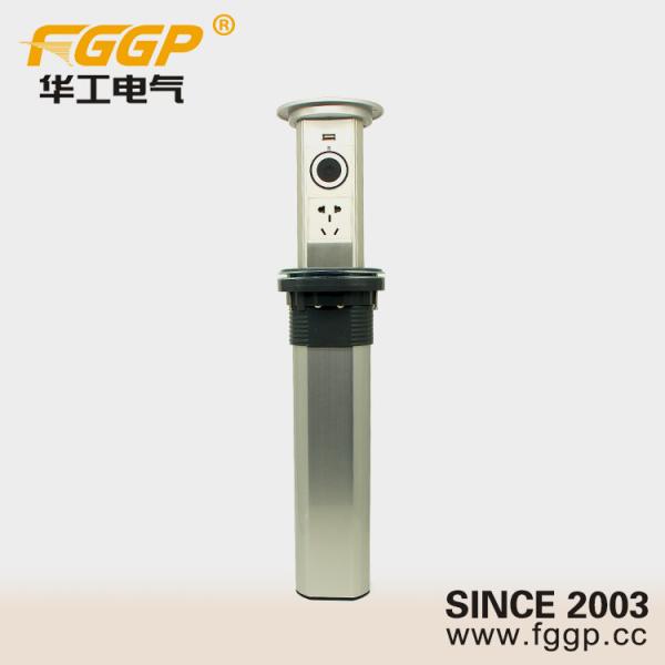 Quality Intelligent Motorized Pop Up Socket Surge Protector Retractable Power Strip Dual USB Charging for sale