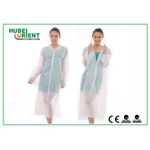 Embossed 0.017mm Thick Polyethylene Disposable White Lab Coat