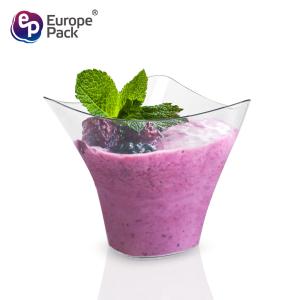 Europe pack 100ml clear ice cream container plastic pudding cup