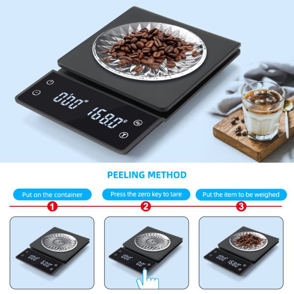 Digital Kitchen Scale with 0.1g Accuracy and 3kg Capacity High Precision LCD Electronic Weighing Scale