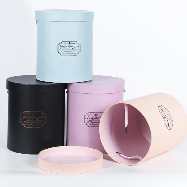 Biodegradable Round Floral Flower Bouquet Gift Box For Hanukkah Matt Lamination