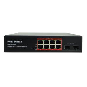 Latest POE-S0208GB 8 Gigabit PoE & 2 Gigabit SFP IEEE802.3af/at PoE Switch (150W