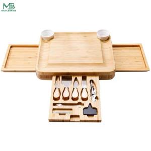 Wholesale Bamboo Cheese Board With Slide Out knife Drawer from china suppliers