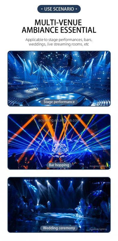 AT500K Double-Sided Moving Head Stage Lights with Beam Light Pattern Dyeing Matrix Light,Halloween Haunted House Stage Shows