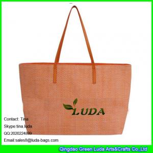 China LUDA 2015 style promotional ladies pvc handles paper straw bag on sale