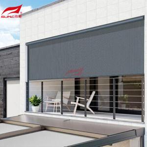 Motorized Outdoor Roller Blinds Outdoor Wifi Wireless Switch Ziptrack Blinds for