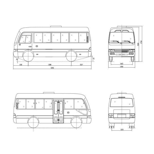 High Roof Coaster Type Diesel 19 Seater Minibus Long Wheelbase ABS - AB