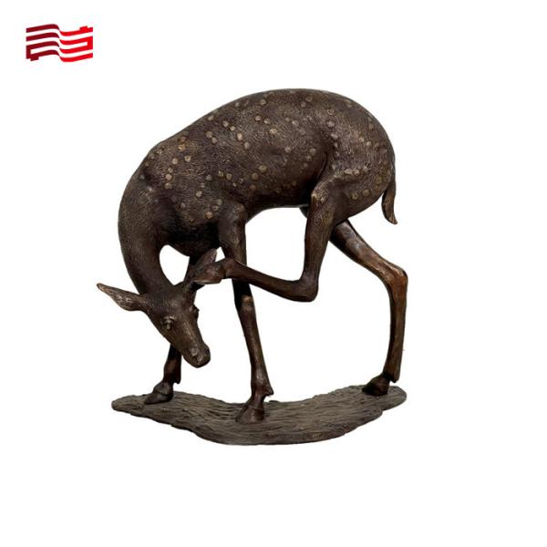 Custom Printing Life-Size Bronze Sika Deer Sculpture for Large Metal Animal