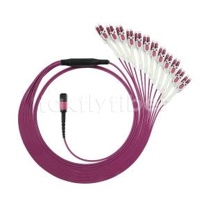 24F MTP 12x LC DX Uniboot OM4 Fiber Patch Cord For High Speed Networks