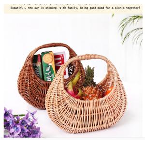 wicker egg baskets willow picnic baket with handle hand made manuafcturer brown