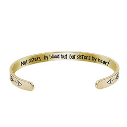 C Shape Wrist Bangle Bracelet With Charms Stainless Steel Material OEM