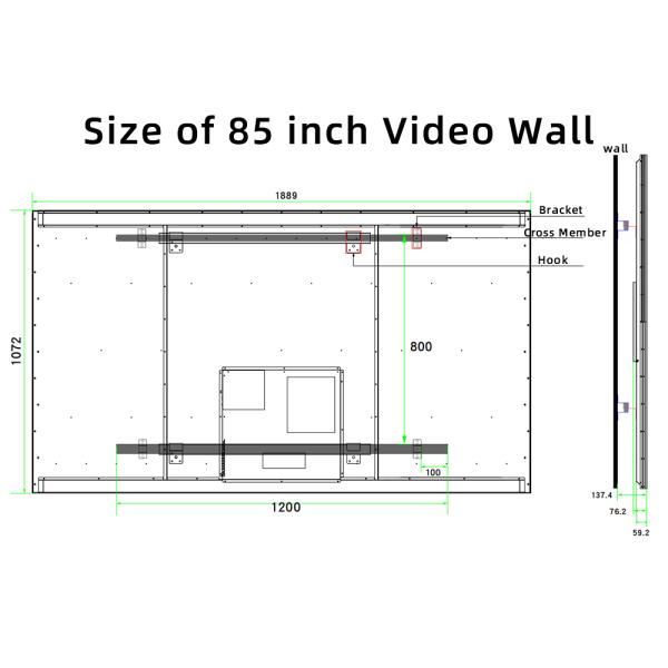 85 inch 1.5cm Ultra Narrow Gap Led Video Wall Indoor Rental Display Exhibition Booth Stage Large Screen Panel LCD Video Wall