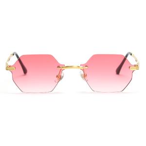 UV400 Stylish Polarized Sunglasses Elegant Irregular Lens Women Rimless