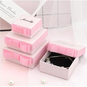 Recycled Paper Jewelry Packaging Box With Ribbon Inner Support