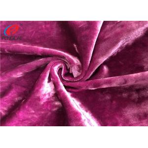 Polyester Spandex Shiny Stretch Brushed Ice Velvet Fabric , Dress Fabric