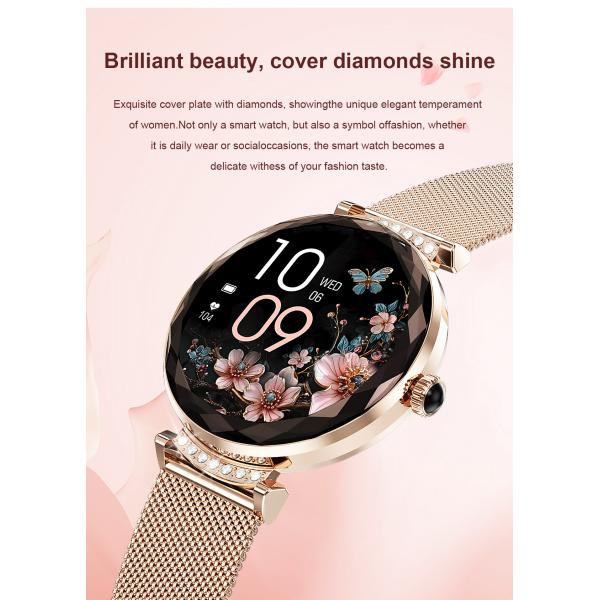 1.19" Women Amoled Display Smartwatch Bluetooth Calling For Android IOS Phones