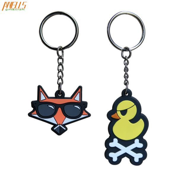 Unbreakable PMS Flexible Soft PVC Key ring Waterproof With Pendant