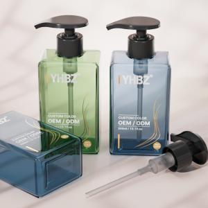300ml Square PET Plastic Pump Bottle for Liquid Soap and Shampoo with Screw-on