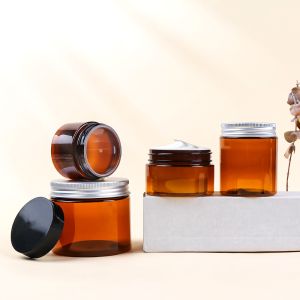 ISO 9001 Certified Amber Color Plastic Cream Jar with Light-Blocking Protection