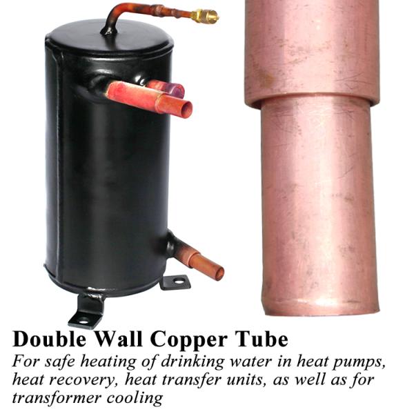 Double Wall Finned Copper Tube Heat Exchanger For Drinking Water