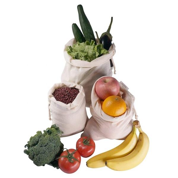 Household 100% Cotton Muslin Drawstring Storage Bags