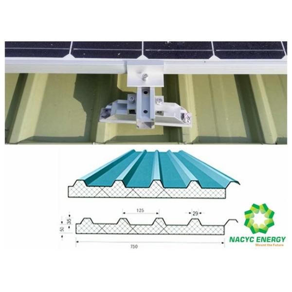 Pitched Roof Corrugated Trapezoidal Metal Sheets Solar Roof Racking Structures Solar Roof Mounting Systems