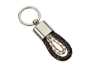 China PU Braided Rope Leather Key Chains Weave Knitting Handmade Car Key Ring on sale