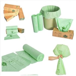 Starch Compostable Disposable Biodegradable Plastic Custom Printed Flat Garbage