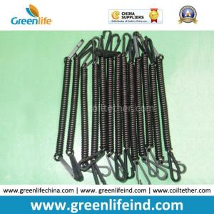 Slim Expanding Spring Coiled Lanyard Tether W/Plastic Snap Hooks