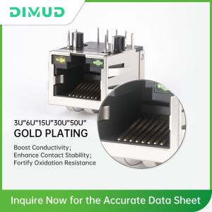 Shielded Cat6 RJ45 Female Jack 6u Gold Plating Side Entry