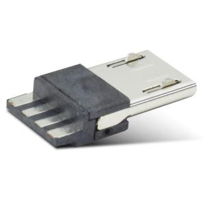 Micro USB 2.0 5 Pin Male Connector Gold Plating With Charge Function