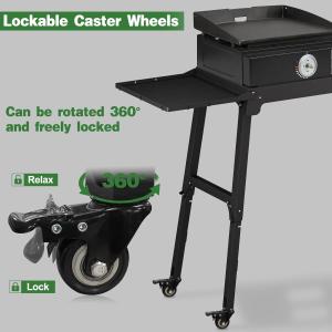 2-3Kg Universal Portable Folding Grill Table with Caster Wheels and Double Side