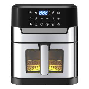 7L With Window Stainless Steel Air Fryer Oven Led Touch Screen For 12 Presets