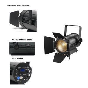 200W RGBW LED Fresnel Spotlight 50K Hours Lifespan DMX Control