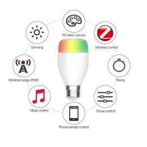 Smart Phone Controlled Voice Activated Light Bulb 16 Million Light Color