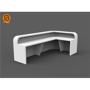 Shaped Processing Artificial Stone Reception Desk Joints Invisible NFS Acrylic