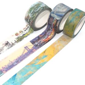 Tearable Acrylic Adhesive Waterproof Kawaii Colored Masking Washi Tape Jumbo