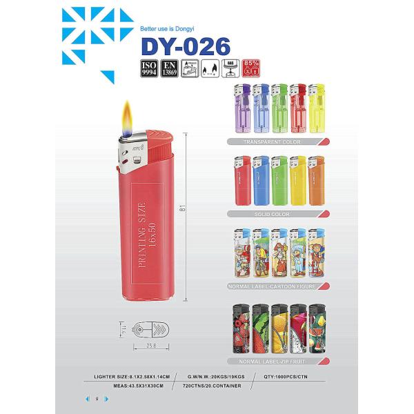 High Quality Hot Sale EUR Standard with ISO 9994 &amp; En13869 Certification Electric Gas Lighter Dy-026