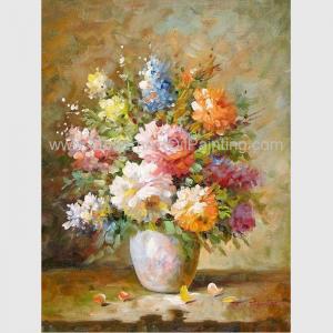 China Abstract Floral Still Life Oil Paintings Colorful Flowers Vase Canvas Painting on sale