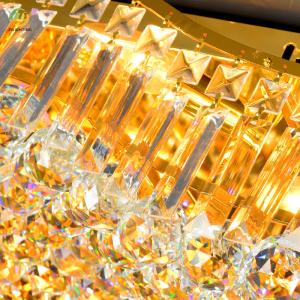JYLIGHTING Luxury Modern Atmosphere Crystal Gold Rectangular Hall Living Room