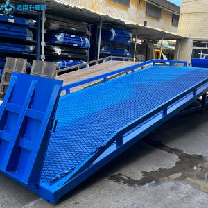 China 10T-10M Regular Blue Portable Manual Dock Ramp For Forklifts Loading And Unloading Freight on sale
