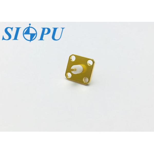 Robust Brass SMA 4-Hole Flange-Mounted Receptacle Gold-Plated RF Coaxial Connector for Stable Frequency Transmission